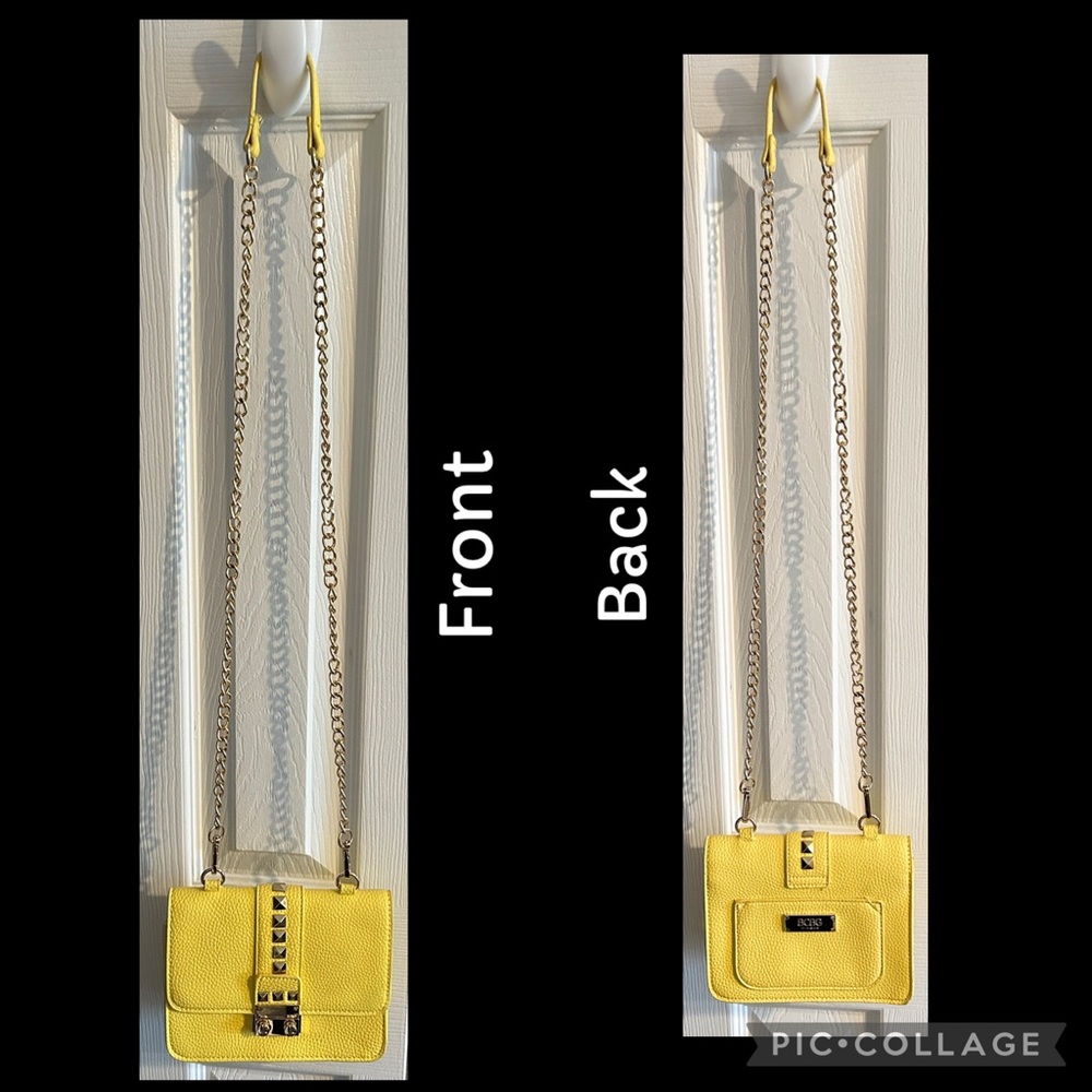 BCBG Yellow Studded Crossbody Bag